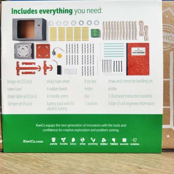 KiwiCo Civil Engineer Starter Kit Craft Science Set Kiwi Co. STEM Engineering Sh - Picture 11 of 16